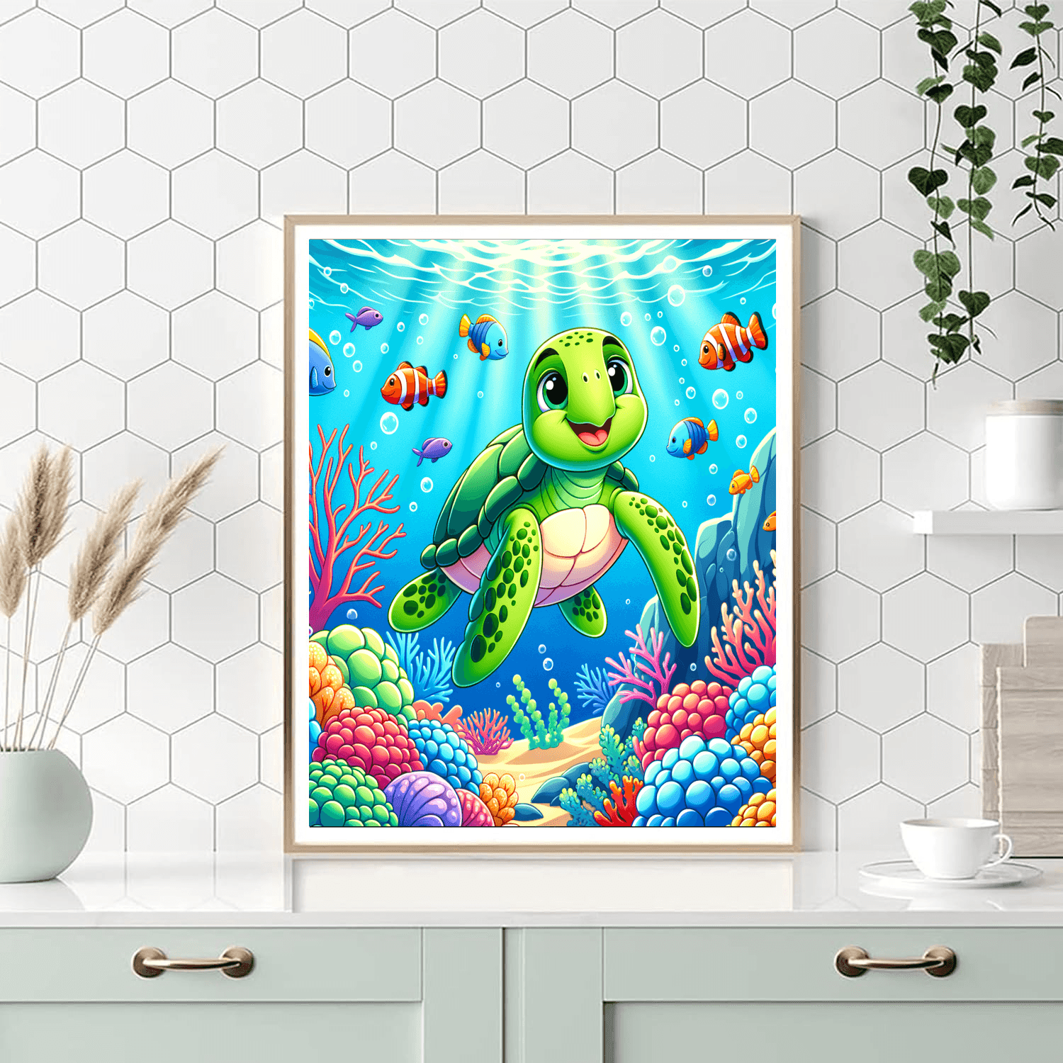 Friendly Ocean Turtles Painting By Numbers Kit