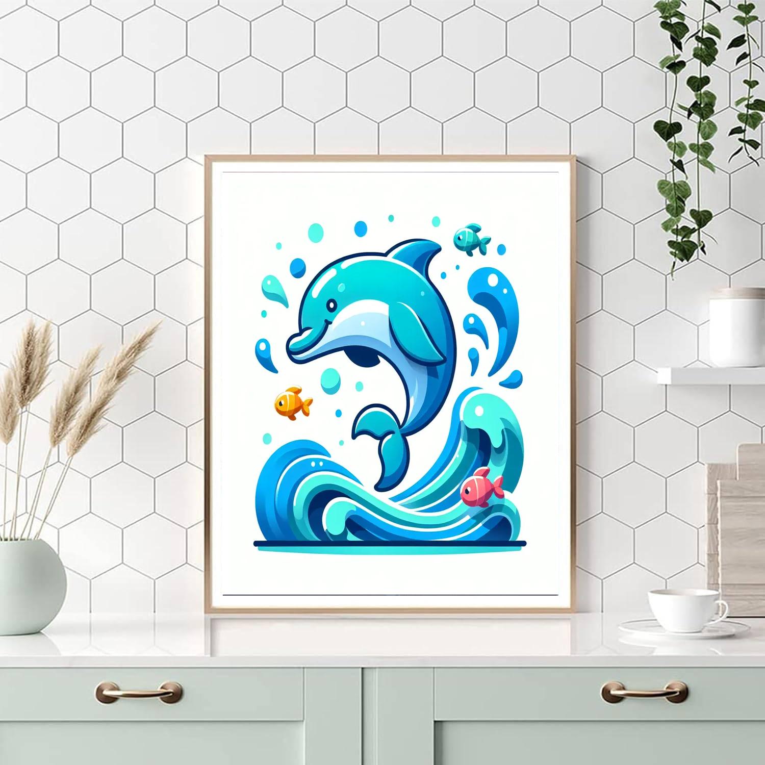 Adventurous Dolphin Splash Numbered Painting Kits