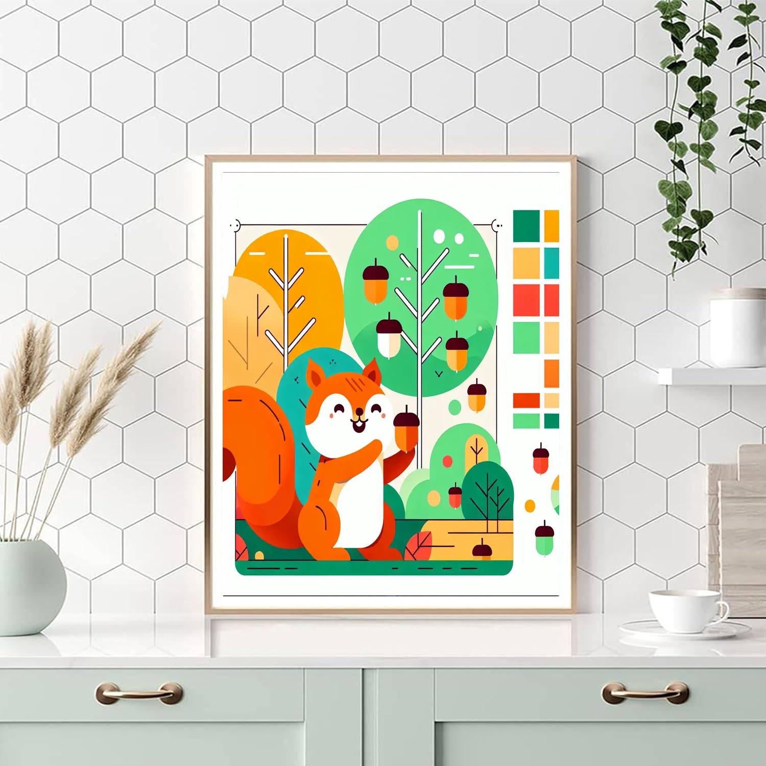 Squirrel's Nutty Adventure Paint By Numbers