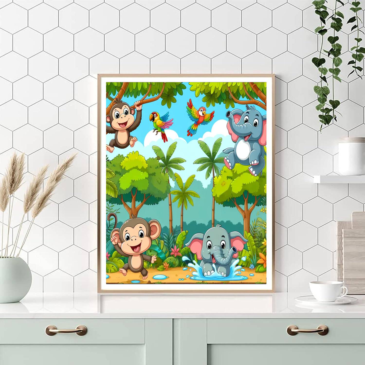 Curious Jungle Adventure Numbered Painting Kits