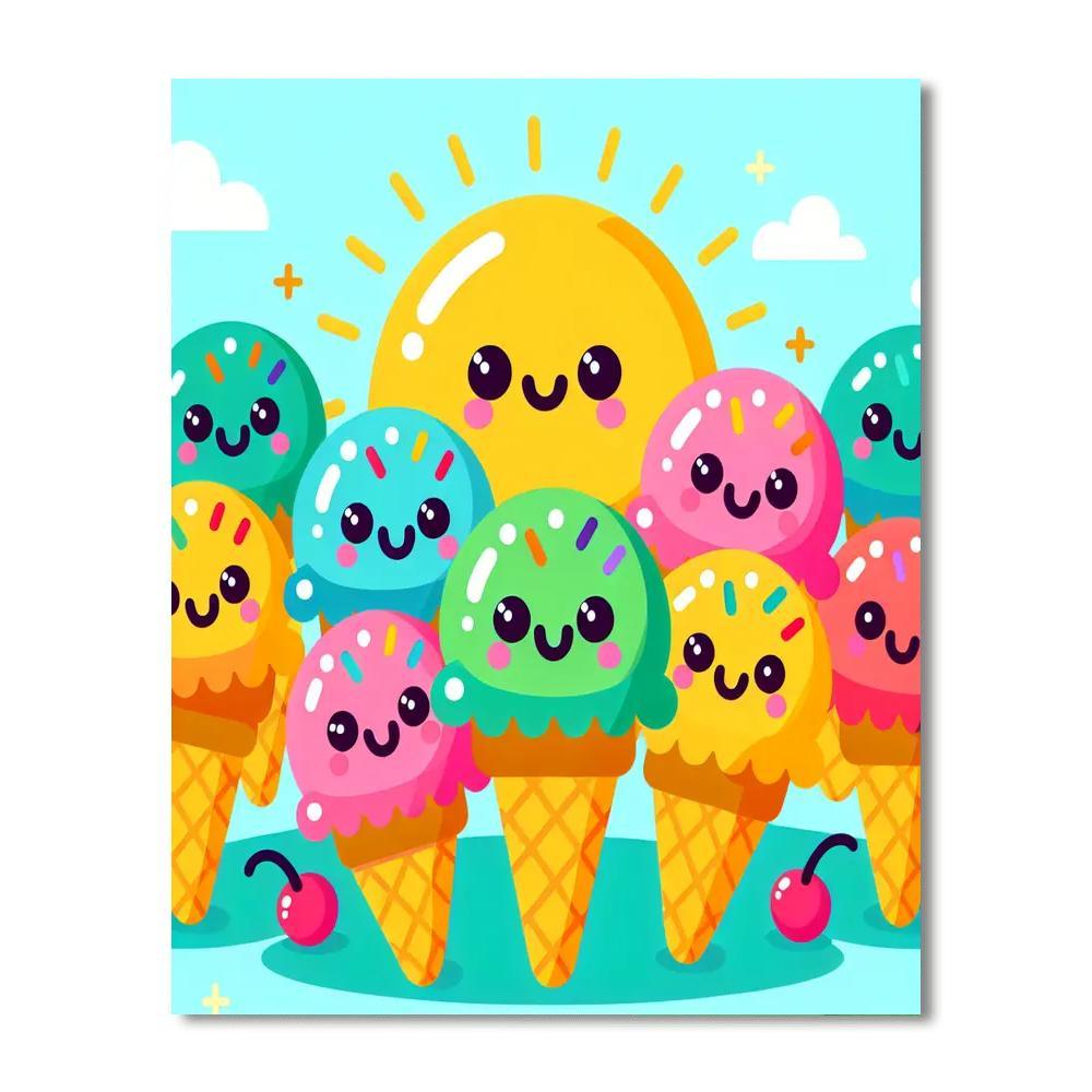 Sweet Ice Cream Dreams DIY Paint By Numbers
