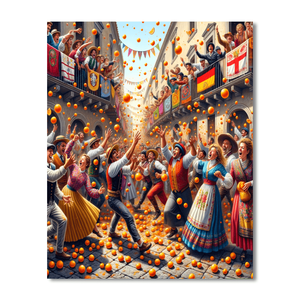 Carnival Of Ivrea - Ivrea, Italy Numbered Painting Kits