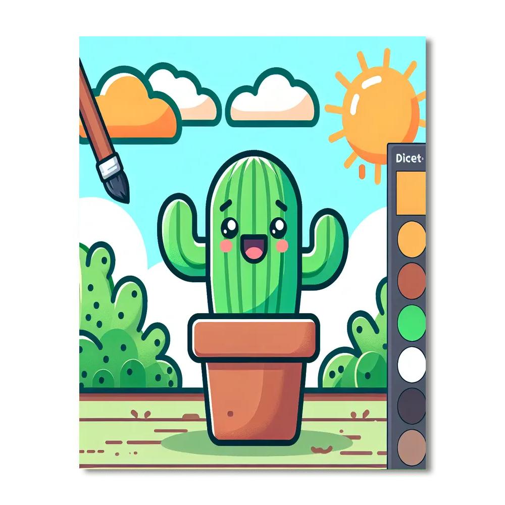 Colorful Cactus Adventure Painting By Numbers Kit