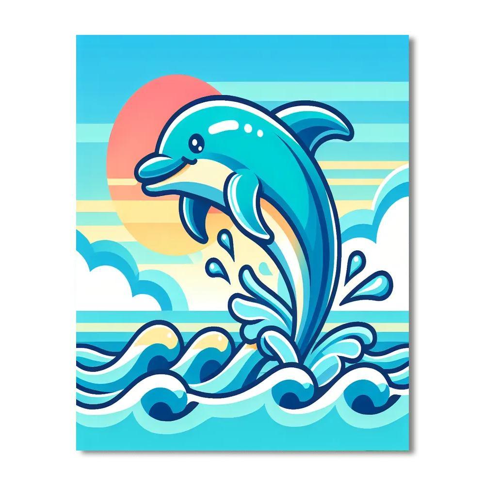 Lively Dolphin Paint By Numbers
