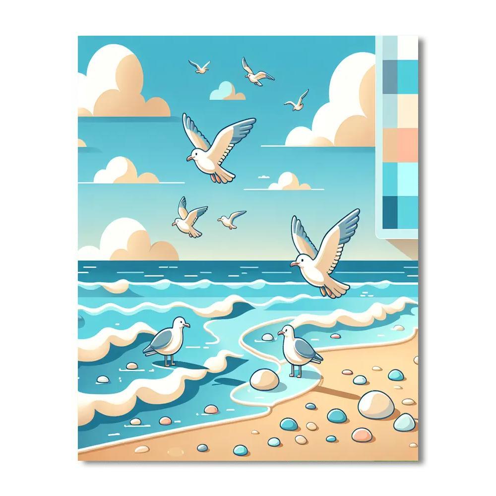 Dreamy Seaside Getaway Paint By Numbers Art