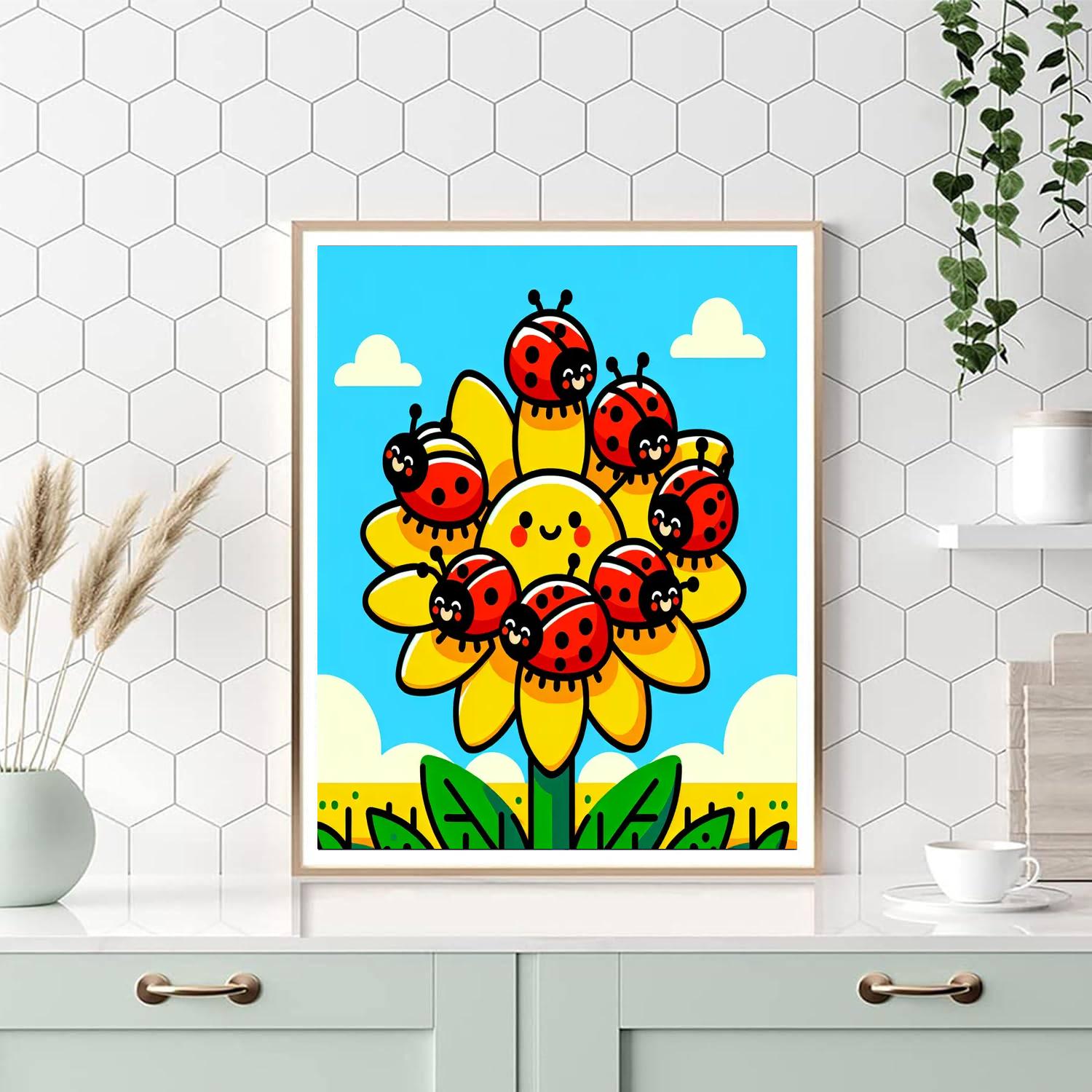 Cheerful Ladybugs Number Painting