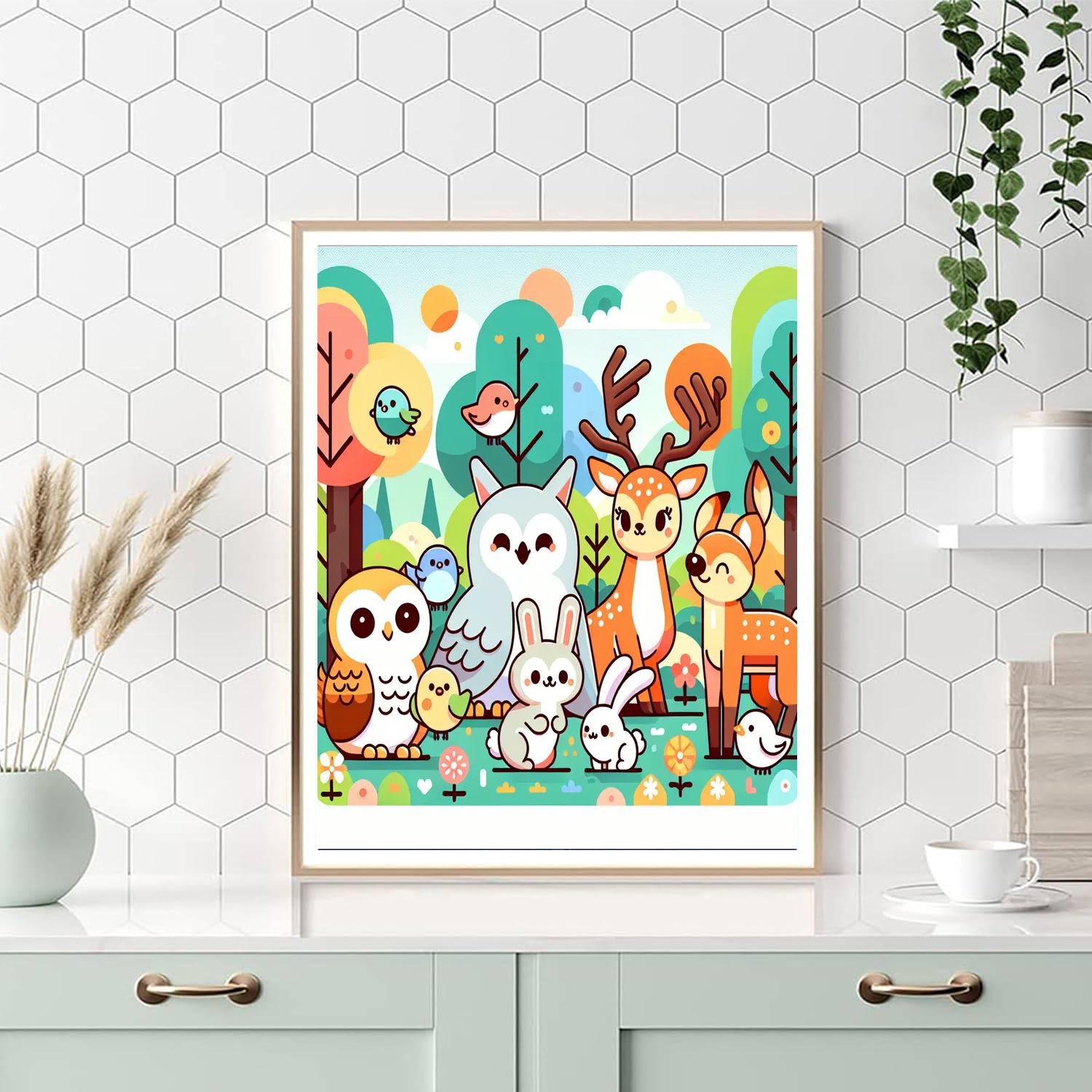 Cozy Forest Friends Paint By Number