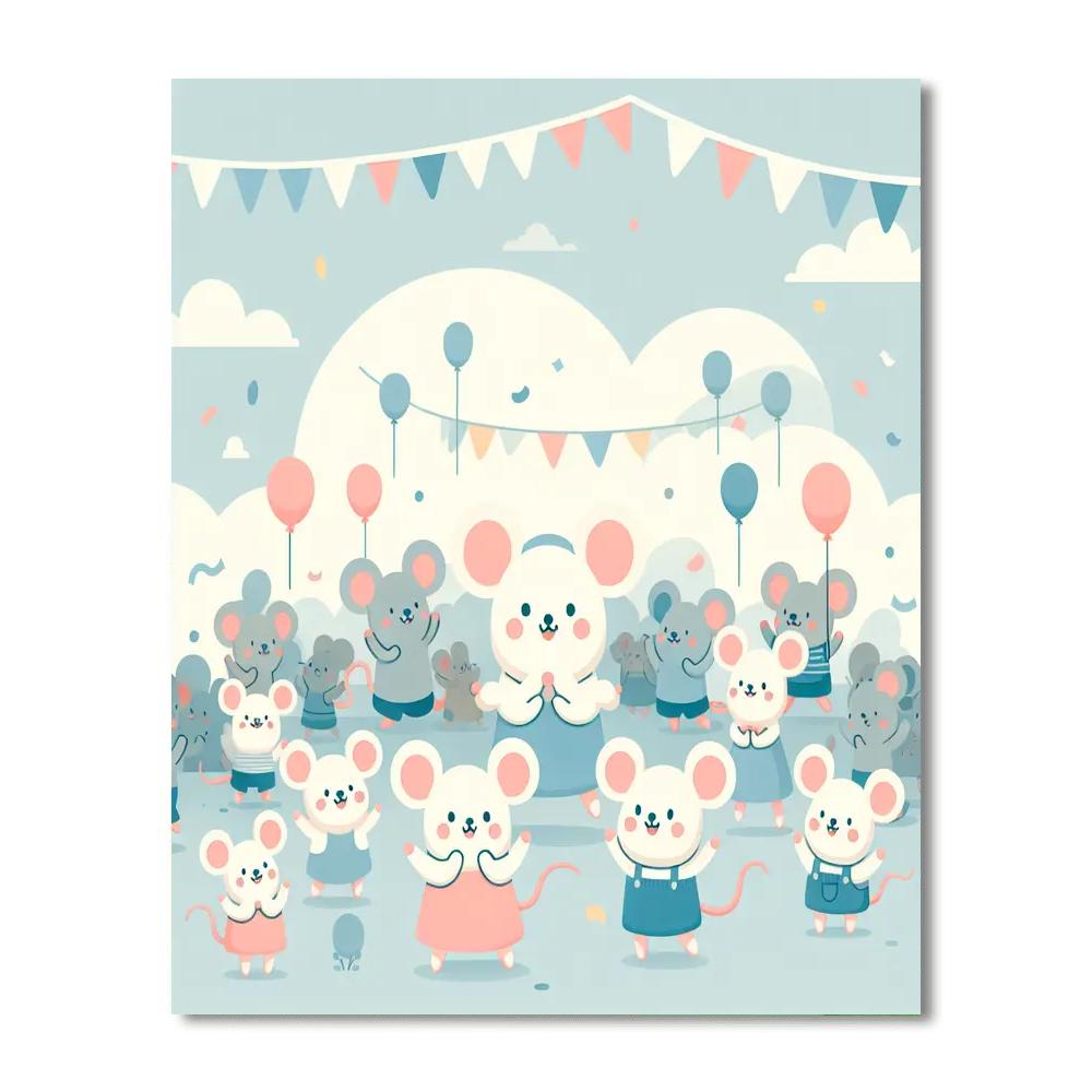 Merry Mice's Festival Paint By Color