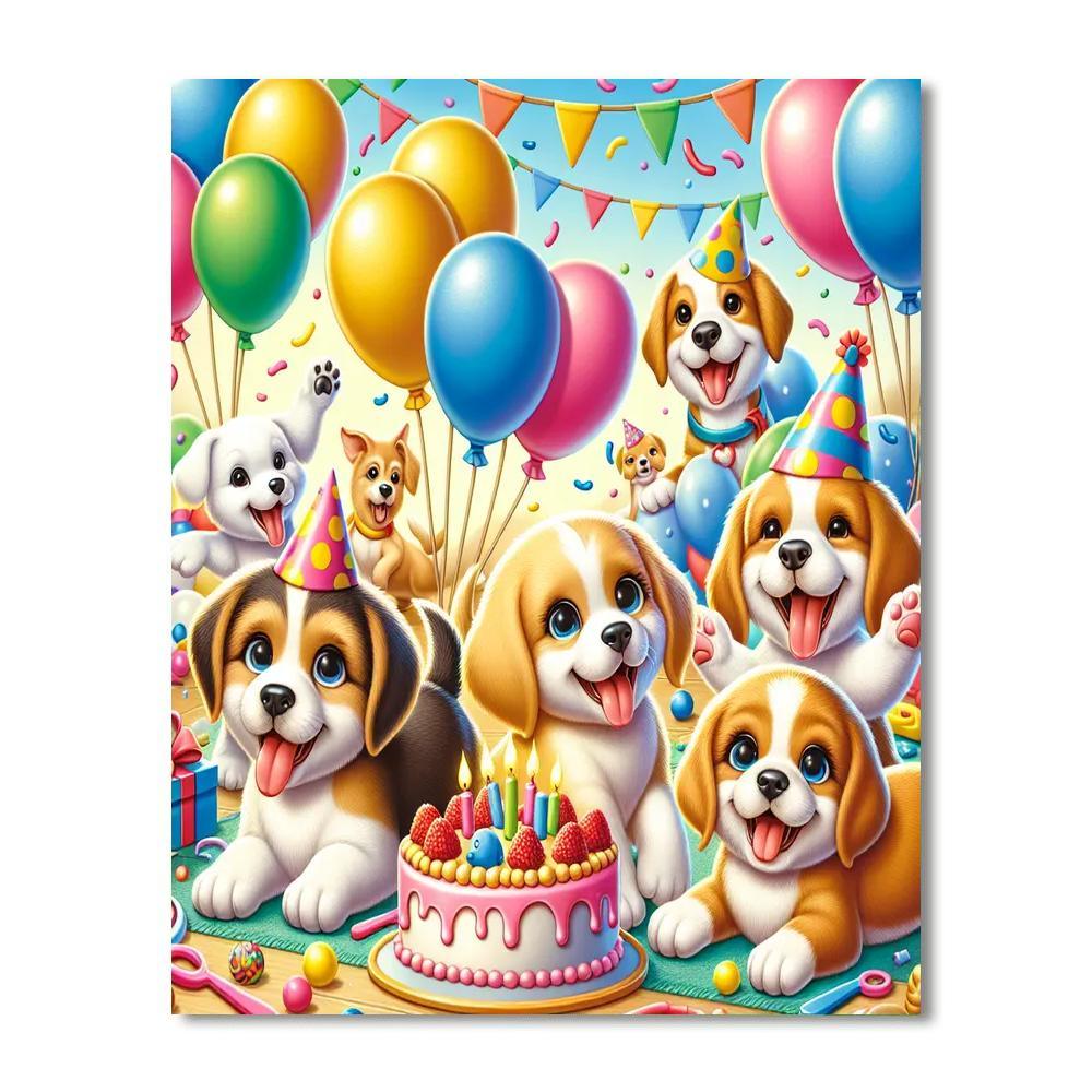 Puppy Party Paint By Number