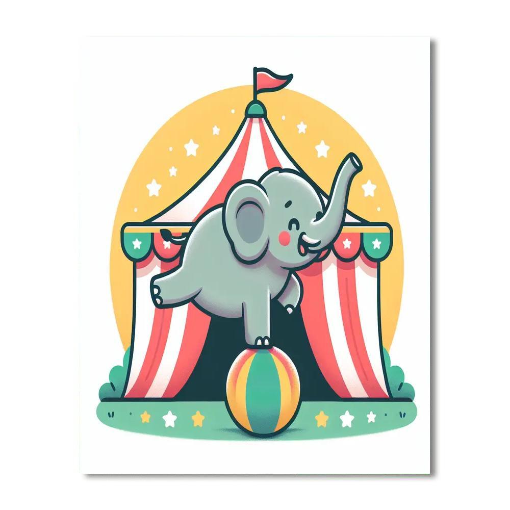 Cheery Circus Elephant Paint By Numbers Kits