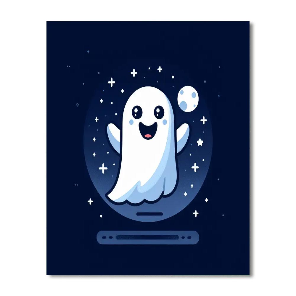 Spooky Halloween Ghost DIY Paint By Numbers
