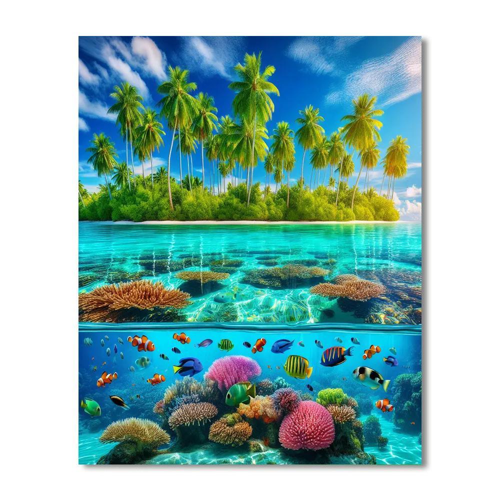 Enchanted Tropical Lagoon Painting By Numbers Kit