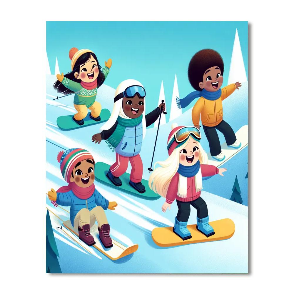 Winter Sports Spectacle Paint By Numbers Kits