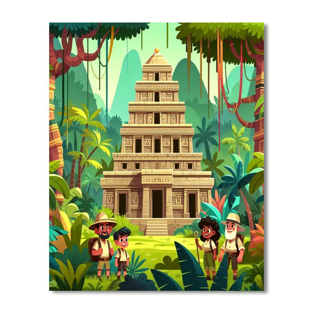 Mysterious Jungle Temple Number Painting
