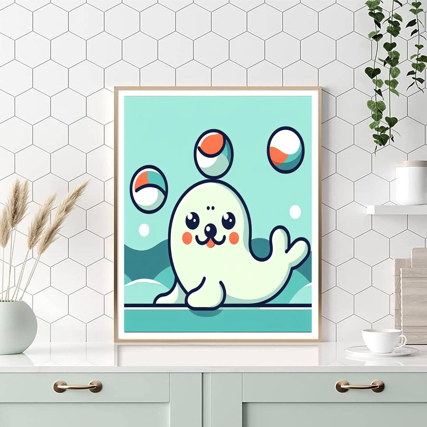 Juggling Seal Number Painting