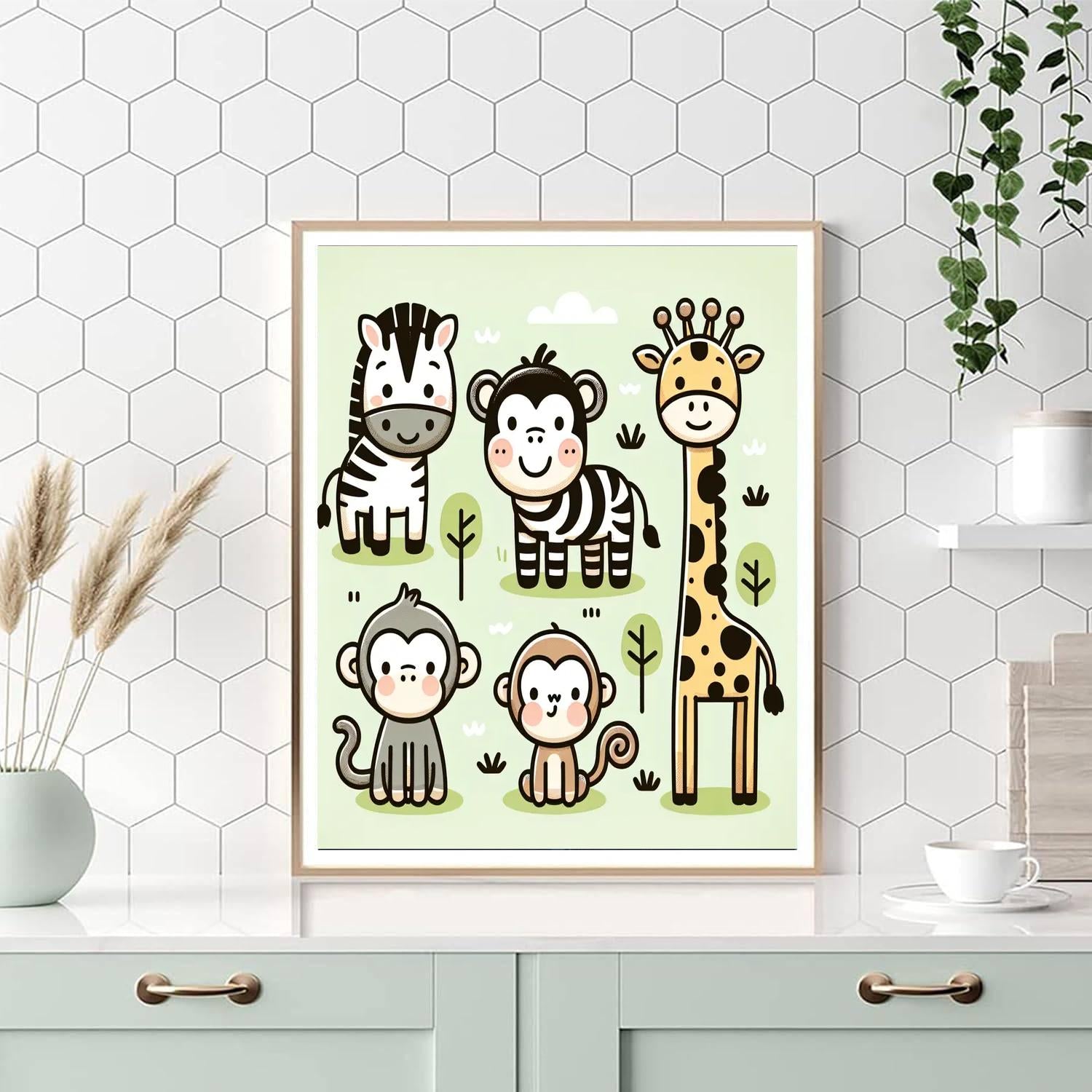 Doodle Zoo Animals DIY Paint By Numbers