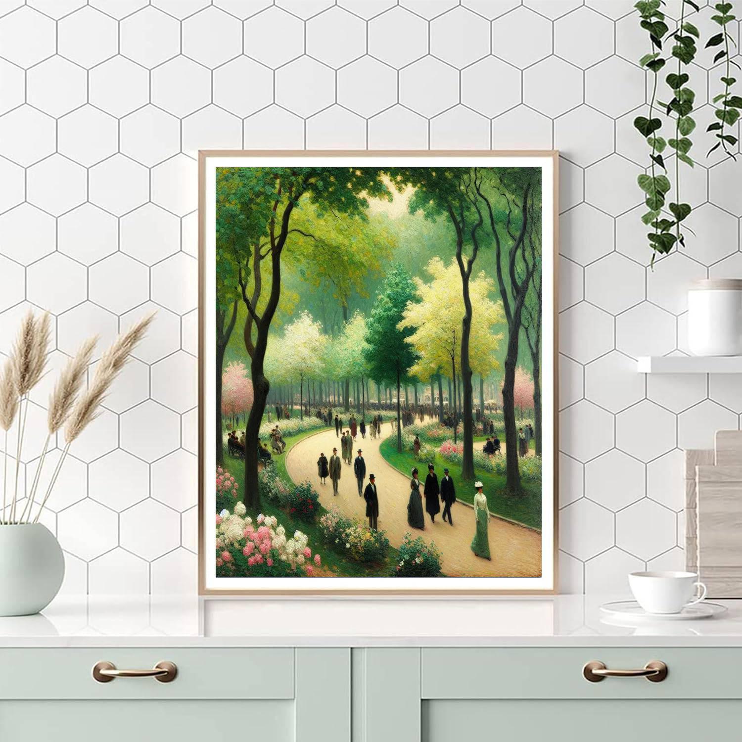 Impressionist Park Stroll Paint By Numbers Art