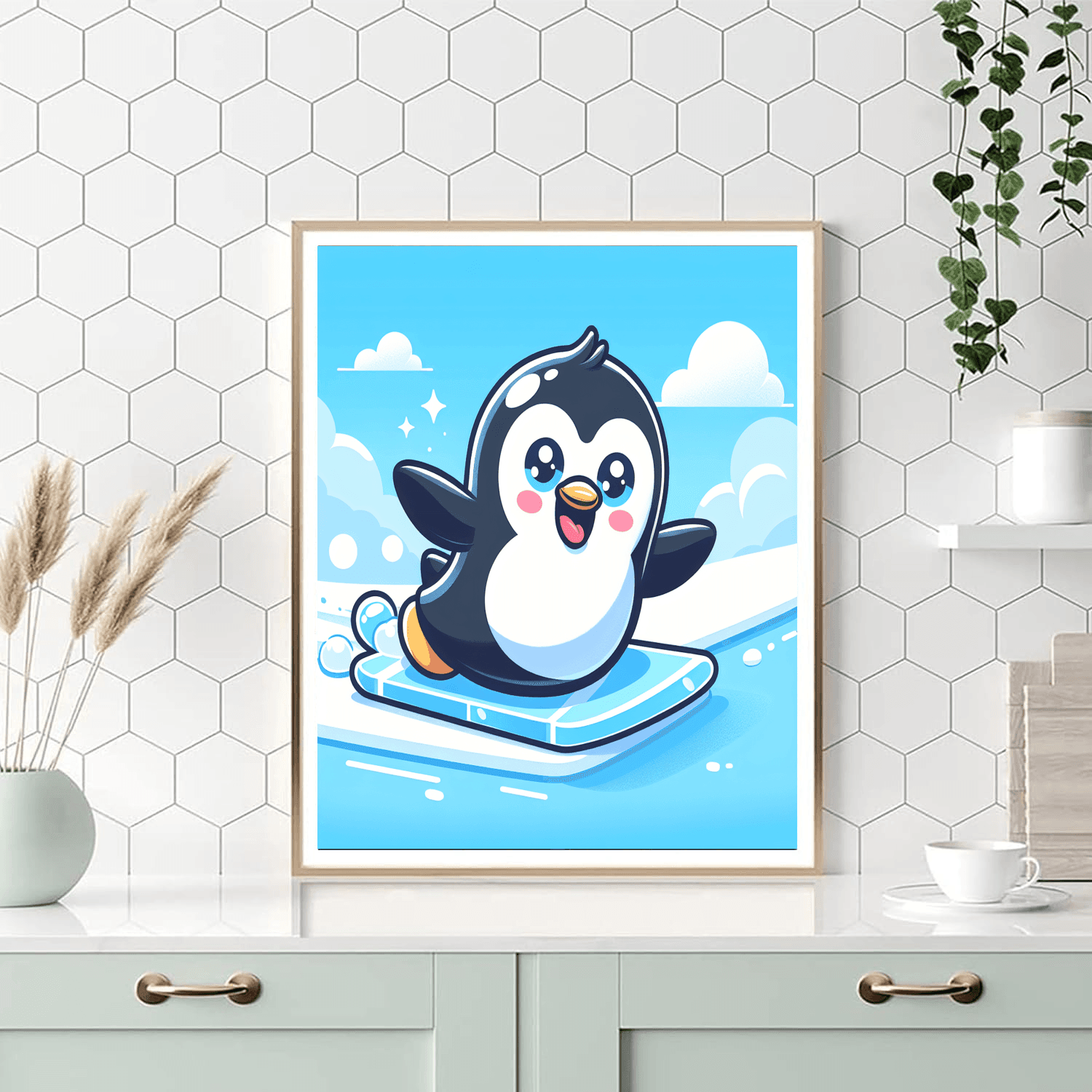Peppy Penguin Number Painting