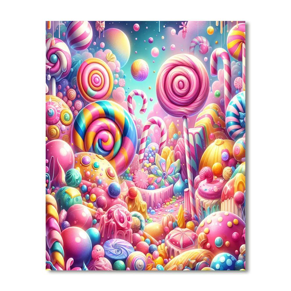 Sweet Candy World Paint By Numbers Art