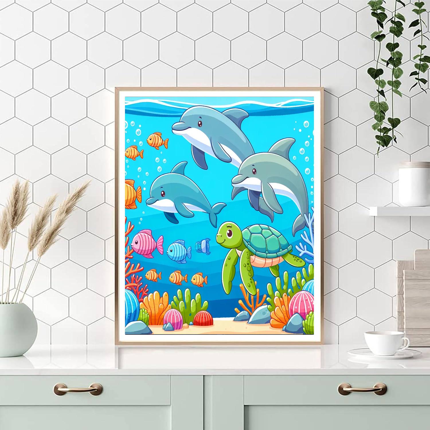 Underwater Adventures With Sea Life Numbered Painting Kits