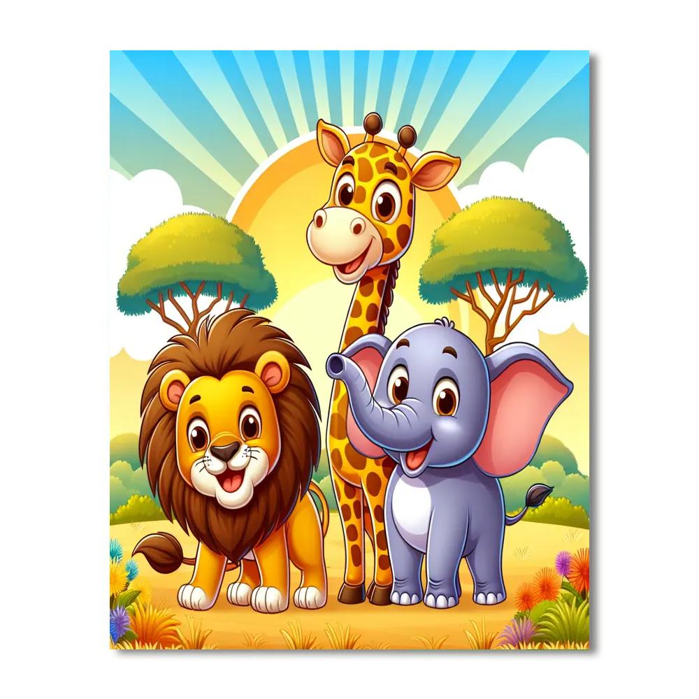 Safari Adventure Friends Paint By Numbers