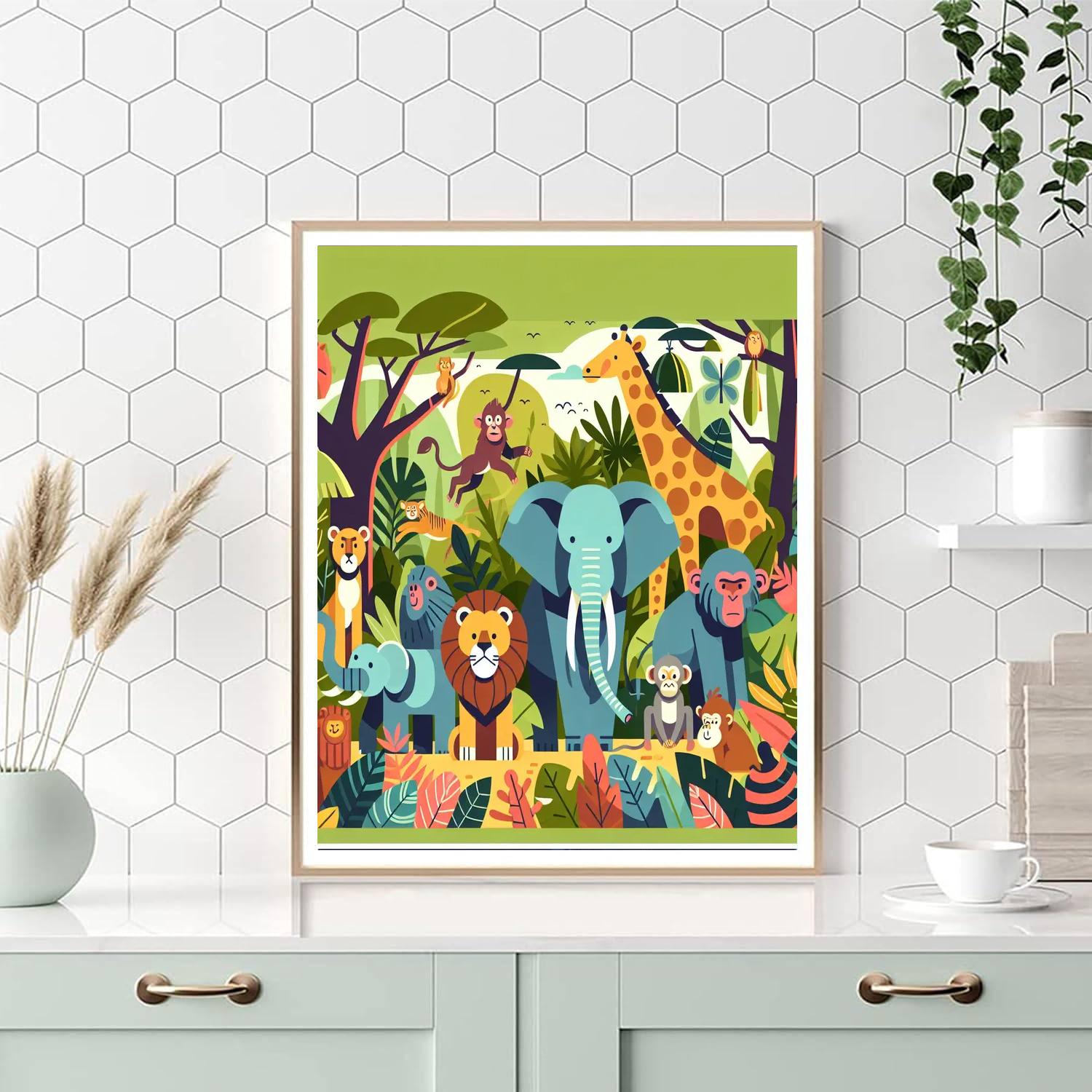 Safari Jungle Discovery Paint By Numbers Art