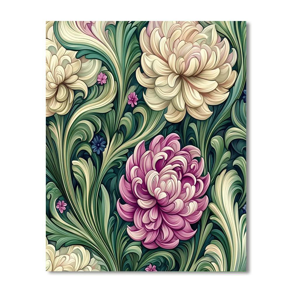 Alphonse Mucha Inspired Symphony Of Floral Elegance  DIY Paint By Numbers