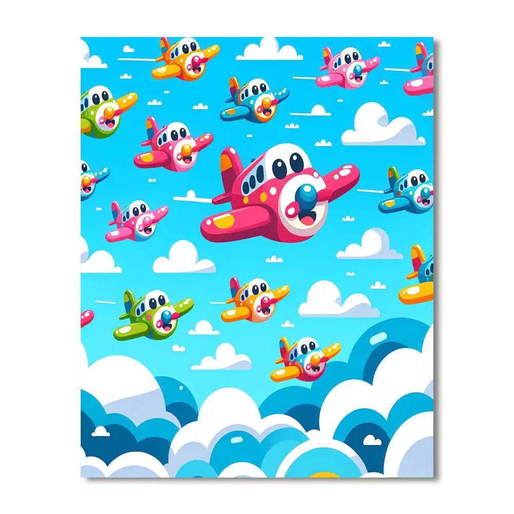 Artistic Aeroplanes Painting Number Kit