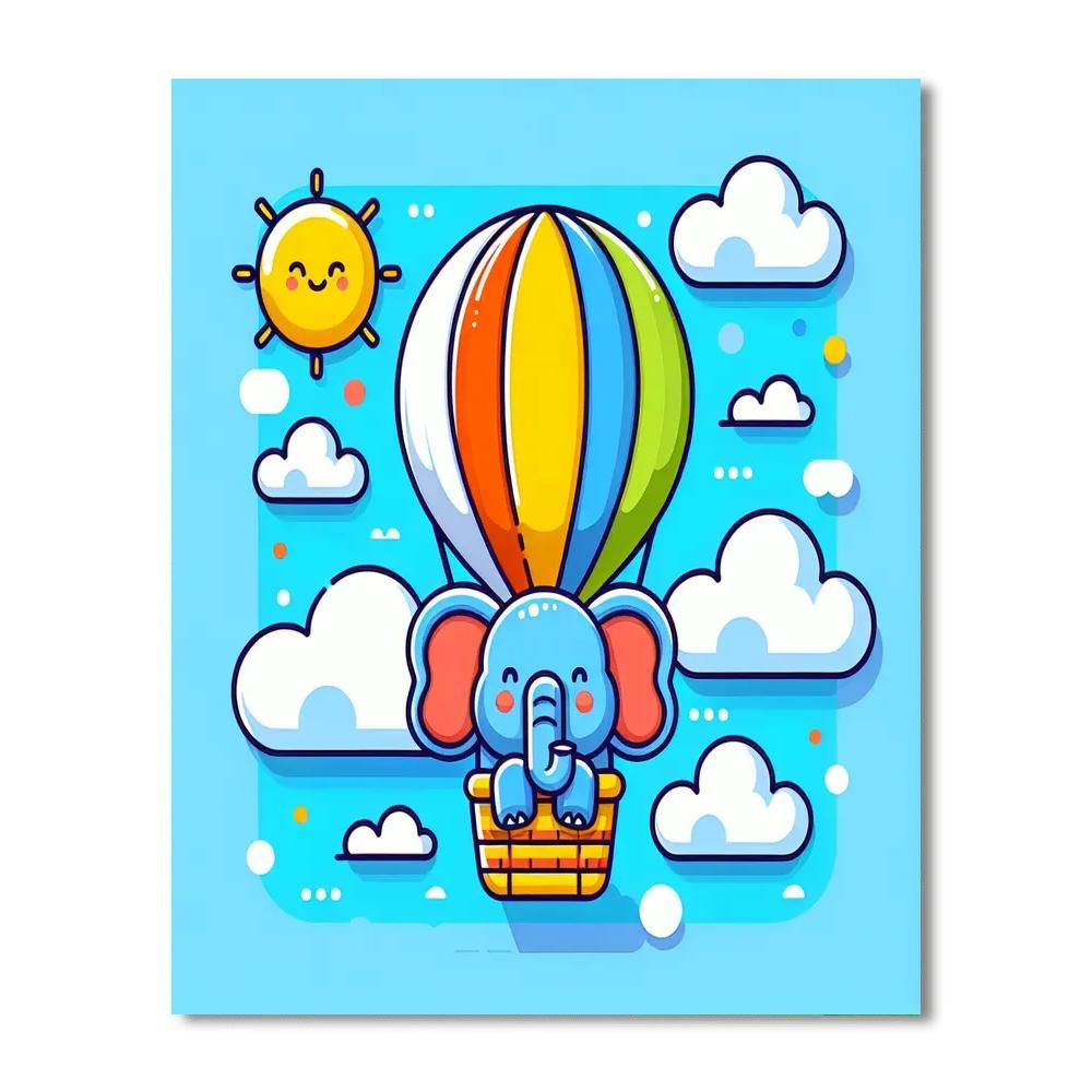 Bright Balloon Journey Painting Number Kit