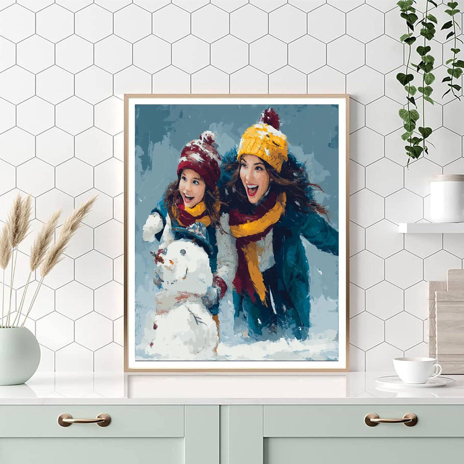 Playing In The Snow Numbered Painting Kits