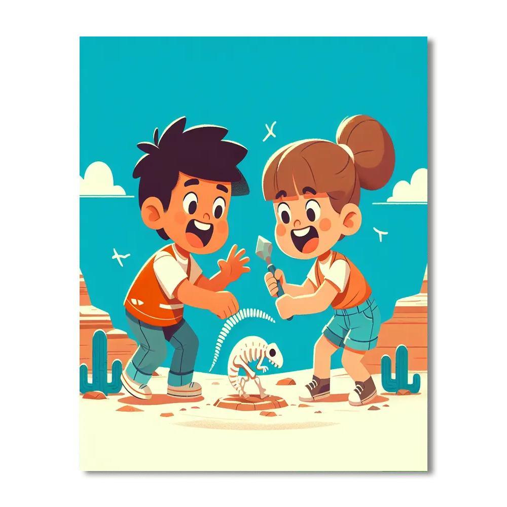 Dinosaur Fossil Discovery Paint By Numbers Art