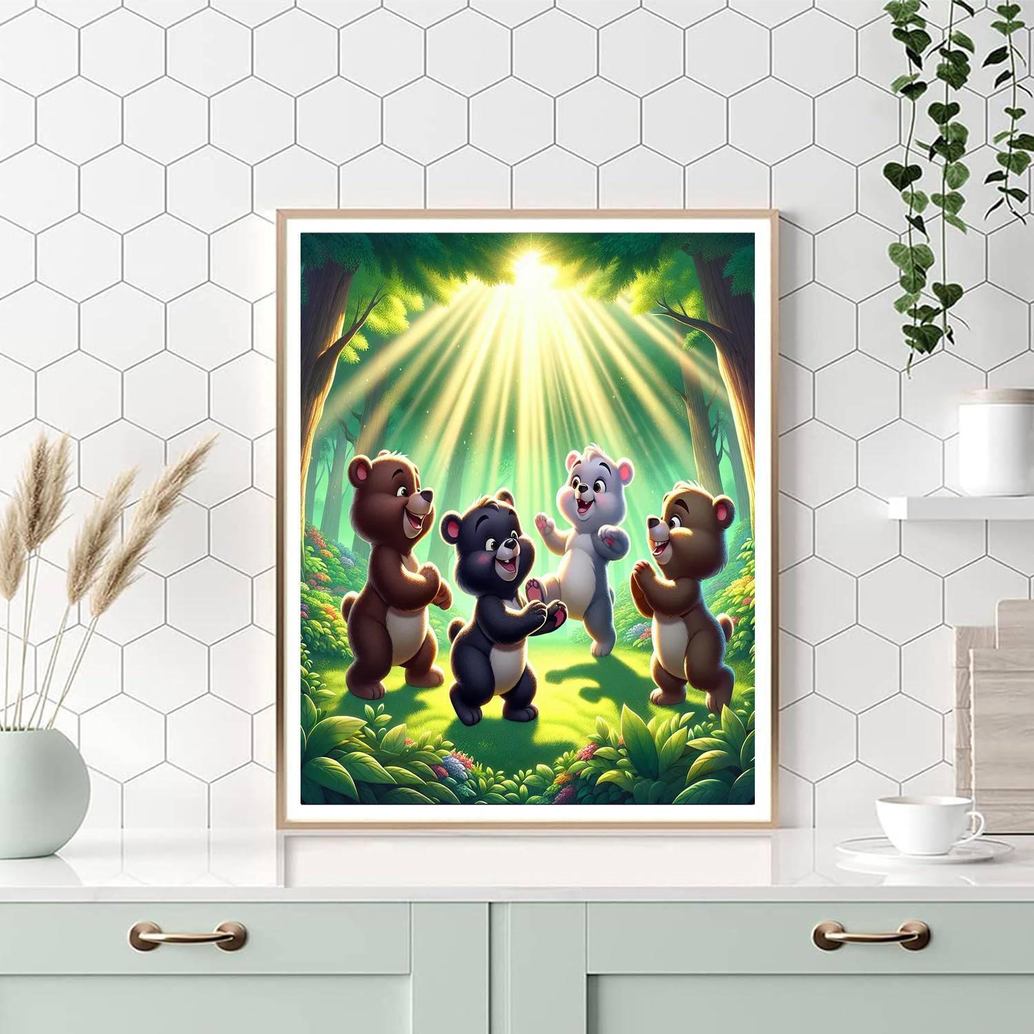 Cuddly Woodland Bears Paint By Color