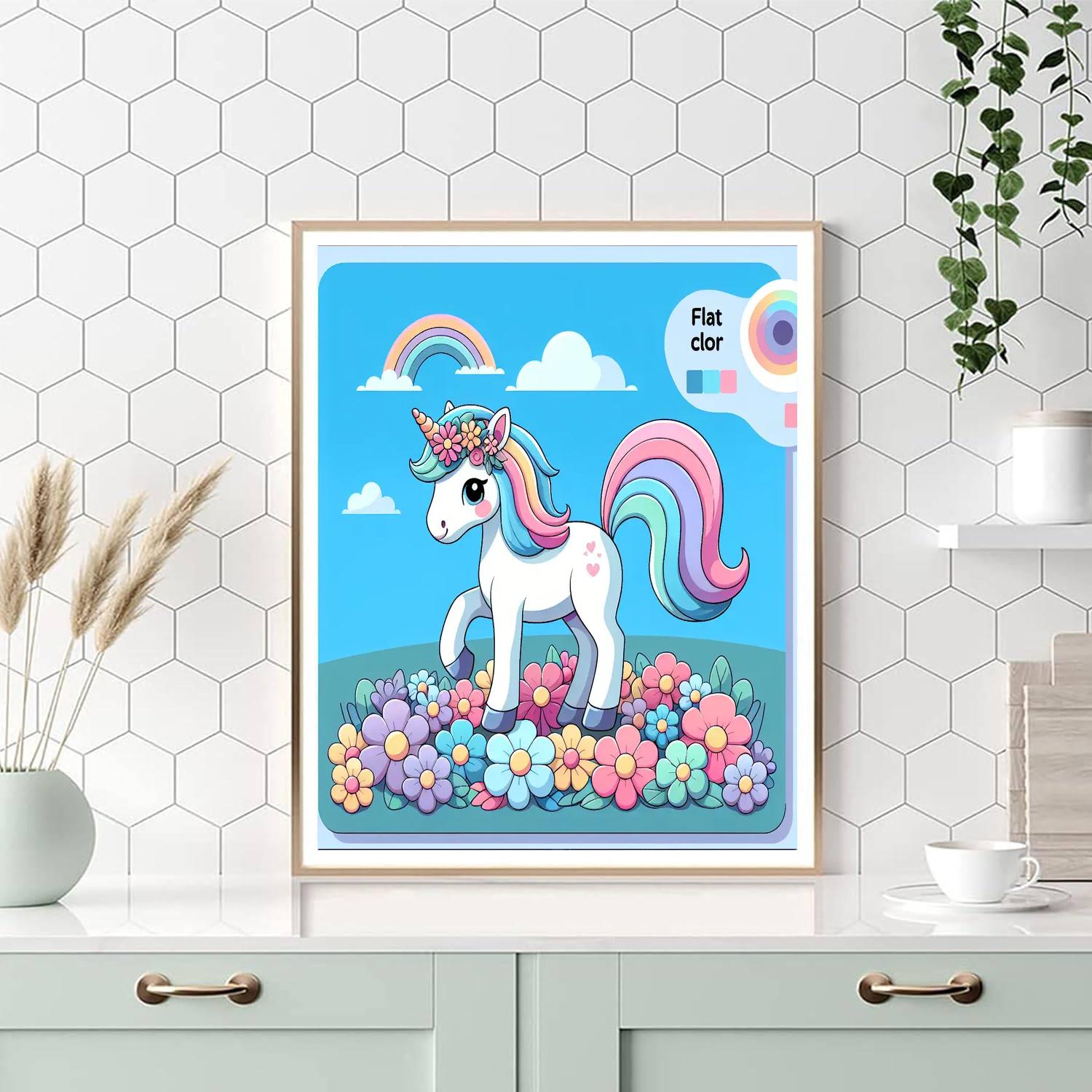 Frolicking Unicorn Foal Paint By Numbers Kits