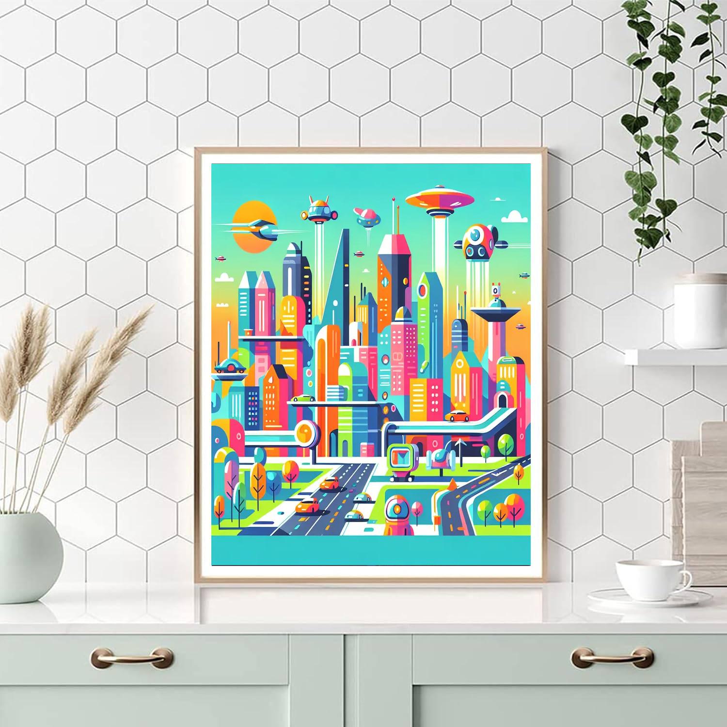 Futuristic City Ventures Painting Number Kit