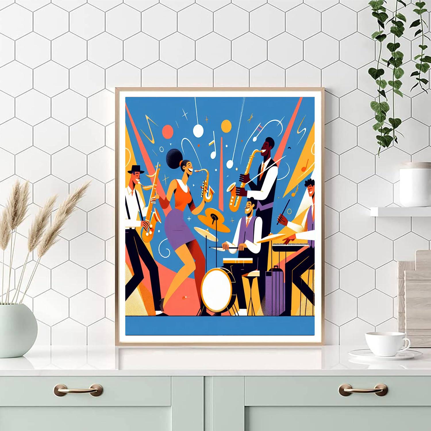 Lively Jazz Band Jamboree Painting By Numbers Kit