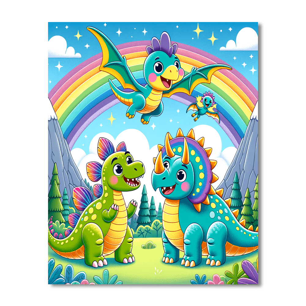 Dazzling Dinosaurs DIY Paint By Numbers