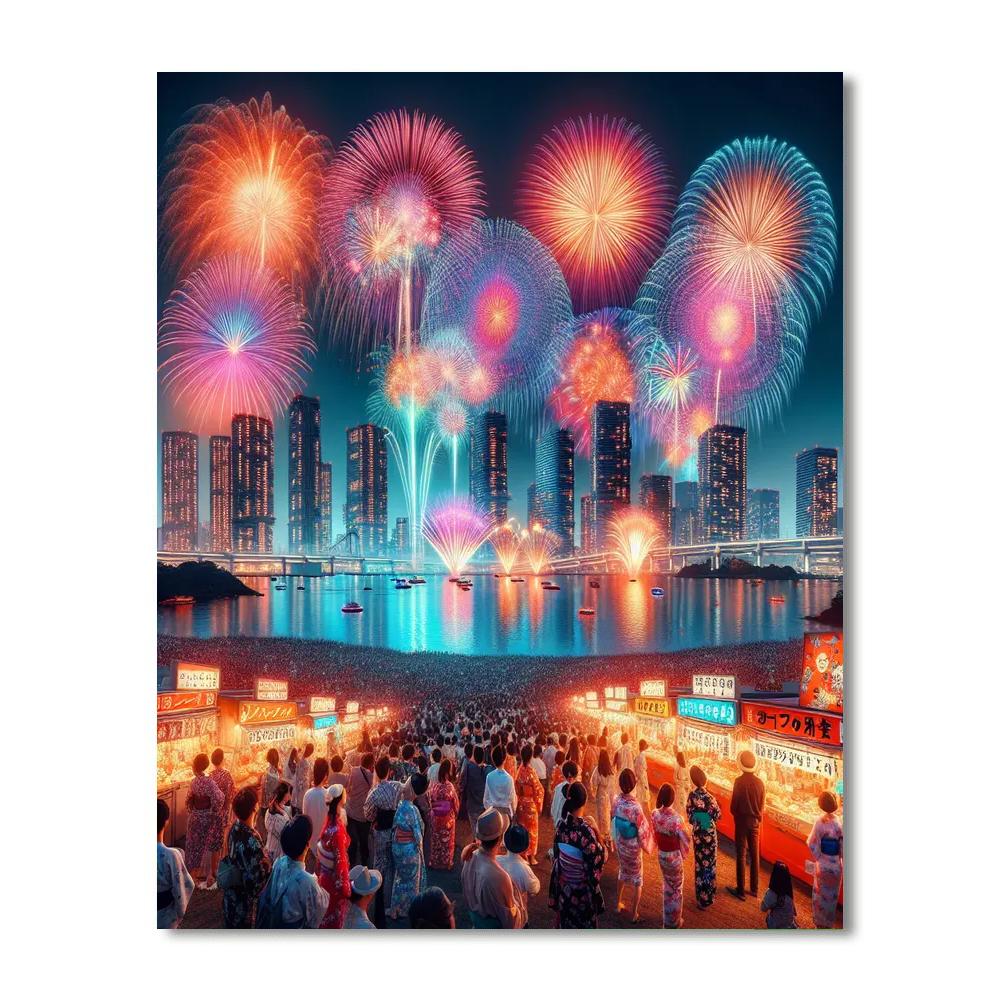 Odaiba's Great Fireworks Festival Paint By Number