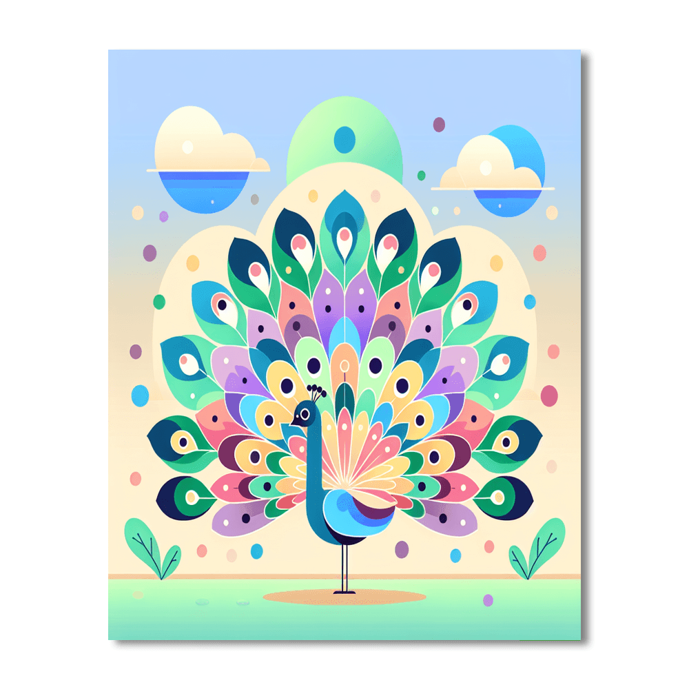 Precious Peacock Number Painting