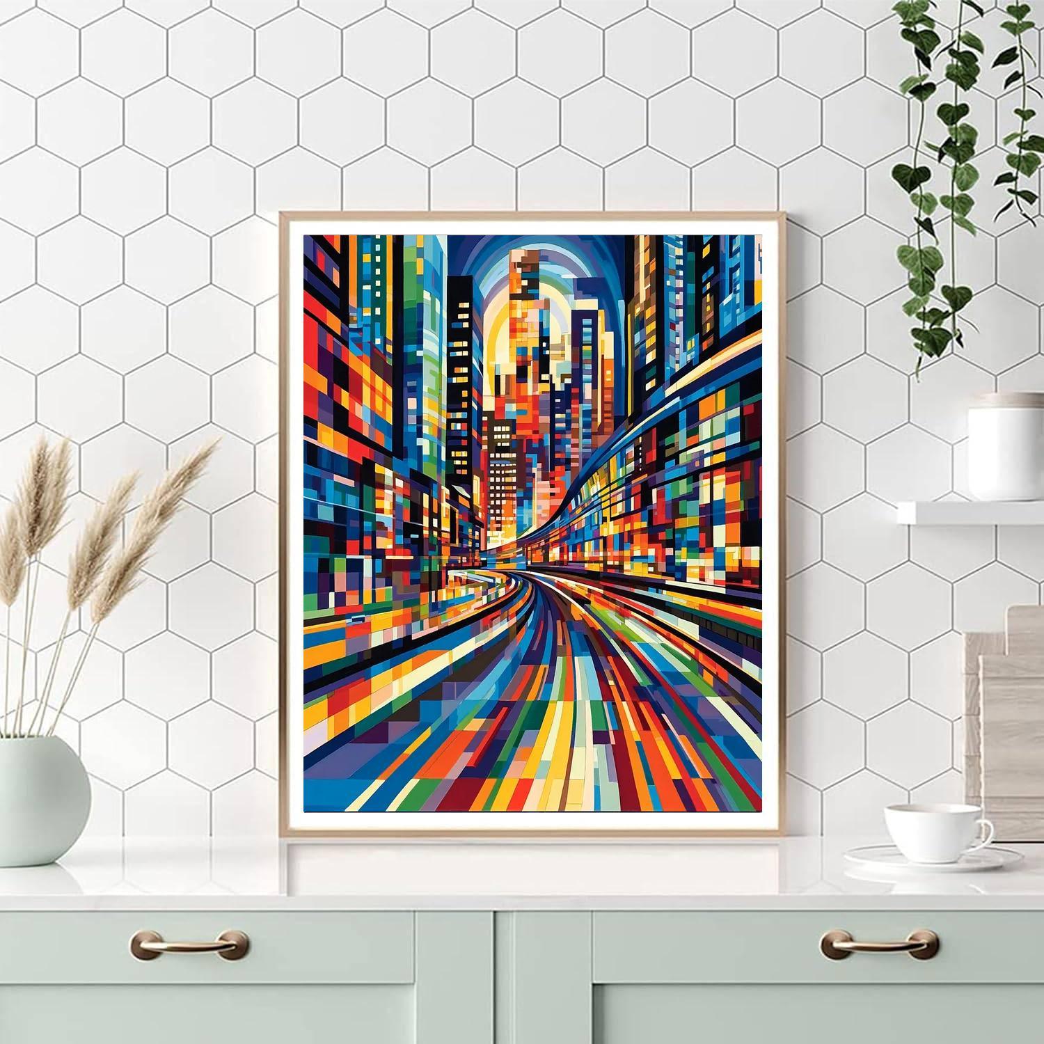 Umberto Boccioni Inspired Dynamic Futurist City  Paint By Numbers