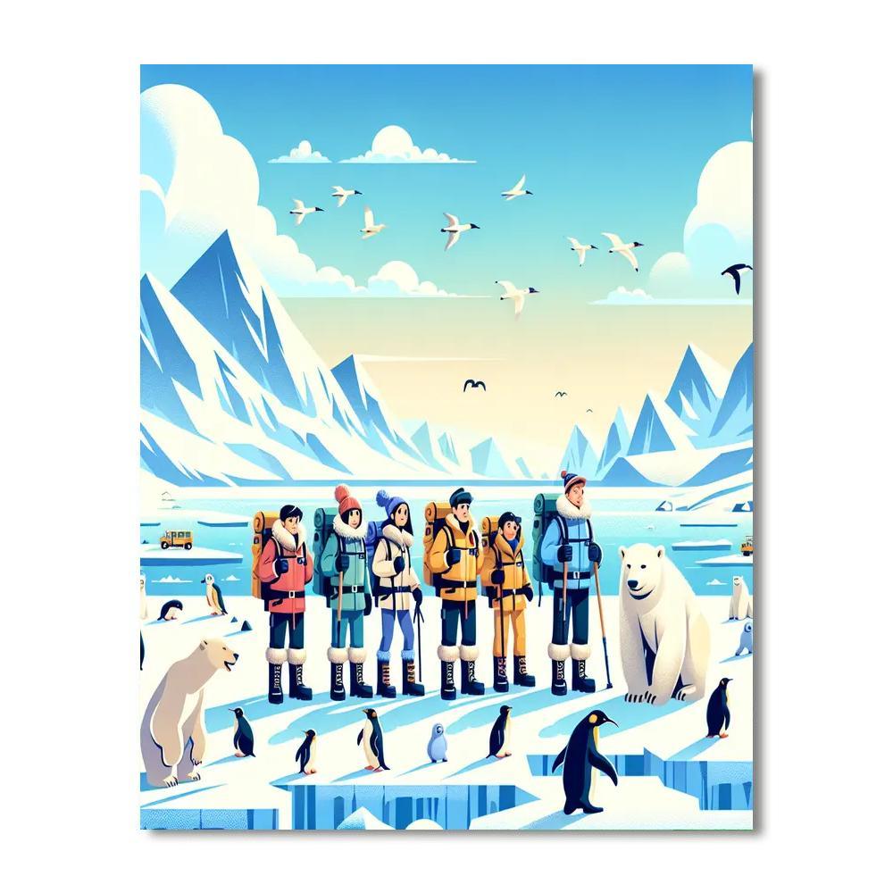 Winter Polar Expedition Number Painting