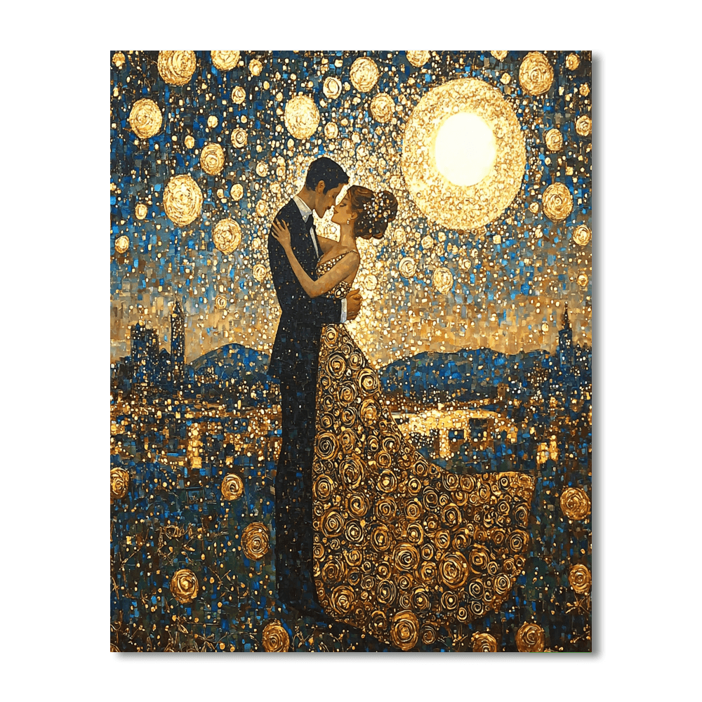 Gustav Klimt Inspired Dancing In The Moonlight  Paint By Numbers Art
