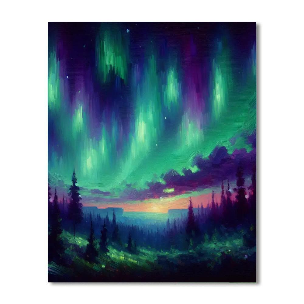 Mystic Aurora Borealis Paint By Numbers Art