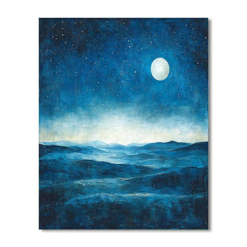 Friedrich Inspired Celestial Moonlit Landscape  Paint By Numbers