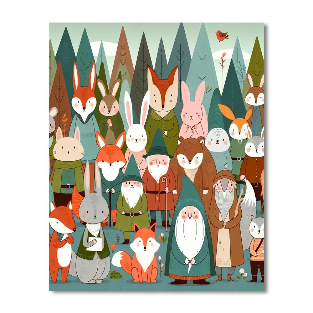 Fantasy Woodland Gathering DIY Paint By Numbers