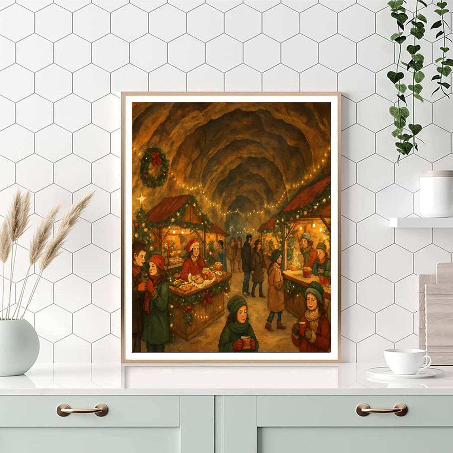 Valkenburg Christmas Market Painting By Numbers Kit