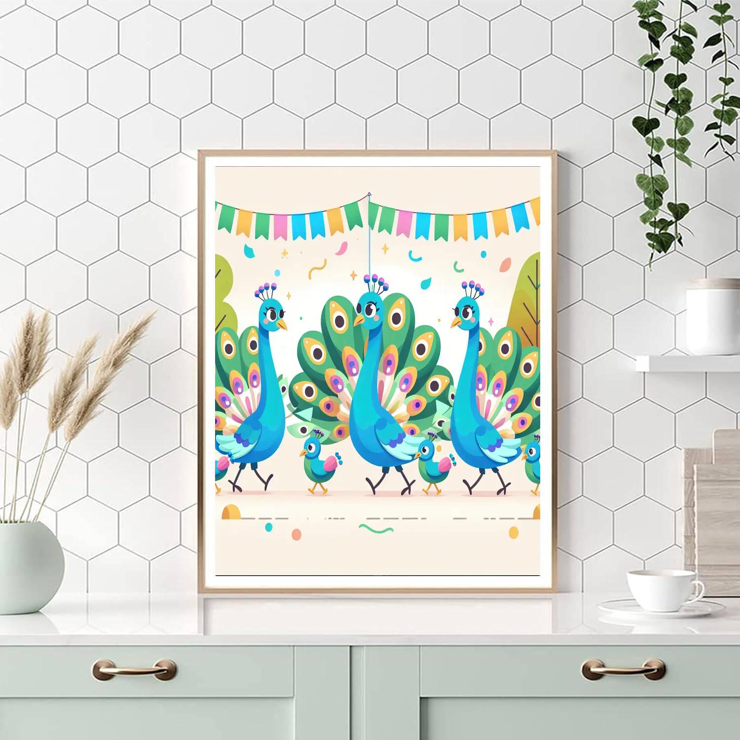 Peacock Parade Party Numbered Painting Kits