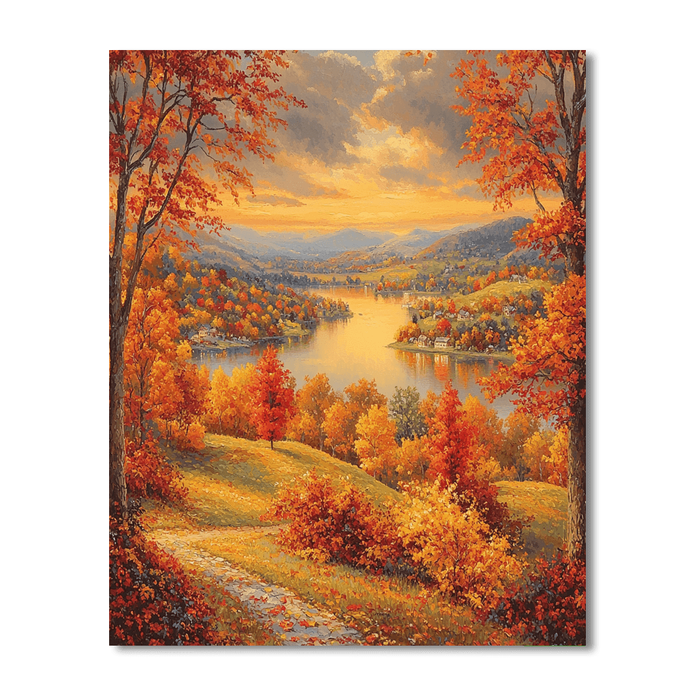 Kinkade Inspired Rustic Autumn  Paint By Number