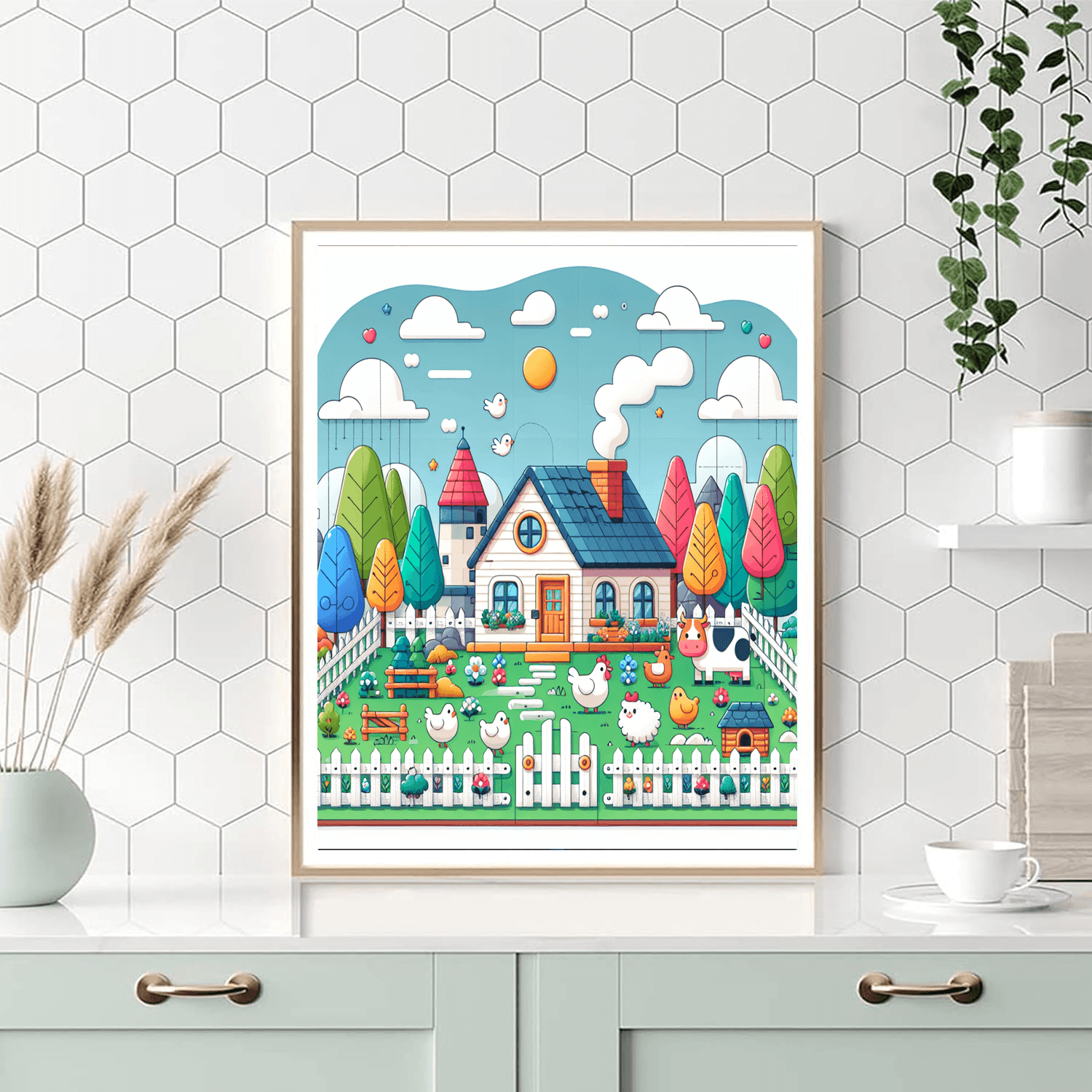 Country Cottage Painting By Numbers Kit