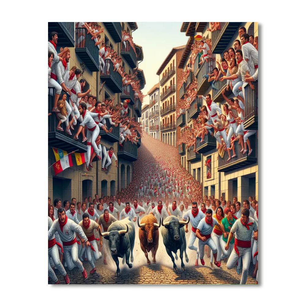 The San Fermín Festival Painting Number Kit