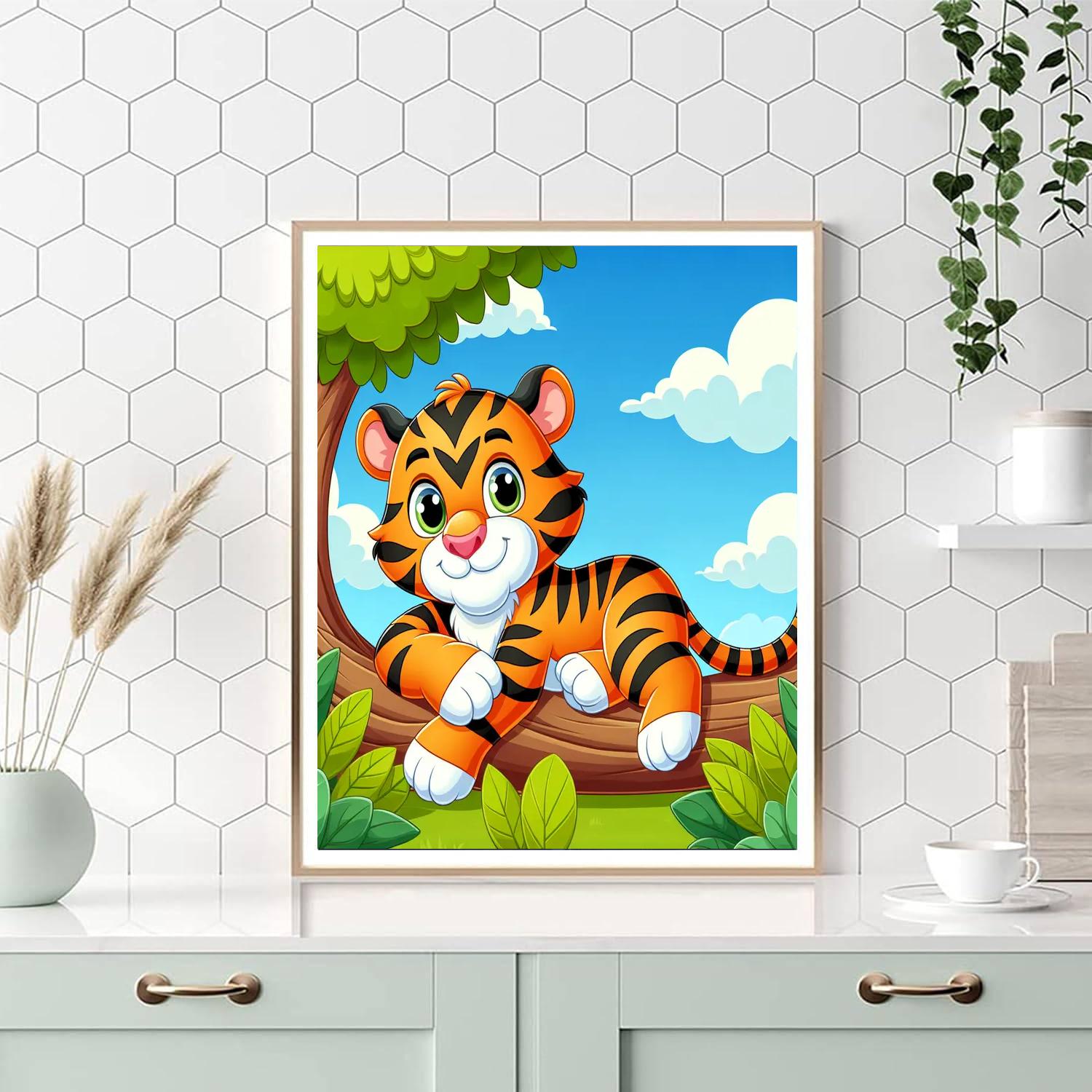 Cheerful Tiger Paint By Number
